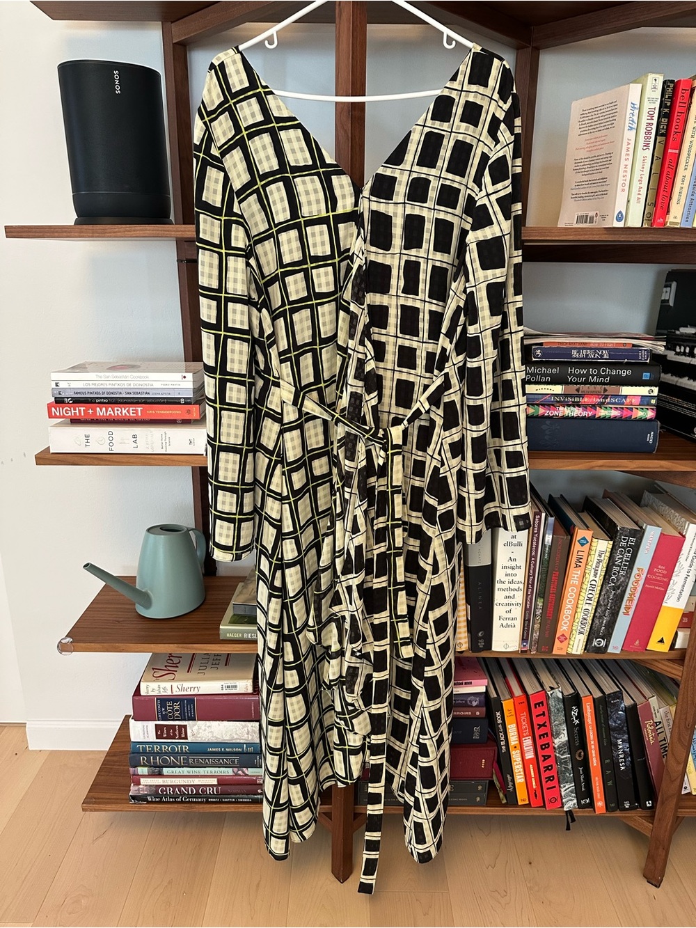 Stine Goya Black, Cream, Yellow Geometric Pattered Flowy Dress - size Small